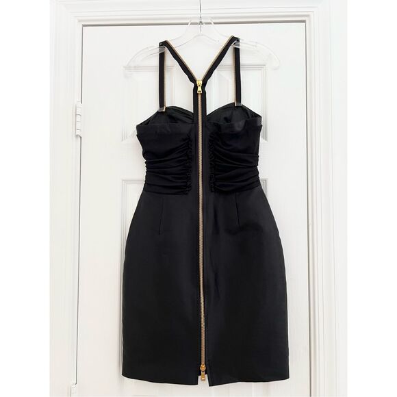Proenza Schouler Black Wool Silk Blend Structured Mini Dress Full Back Zipper 2 - Picture 7 of 7